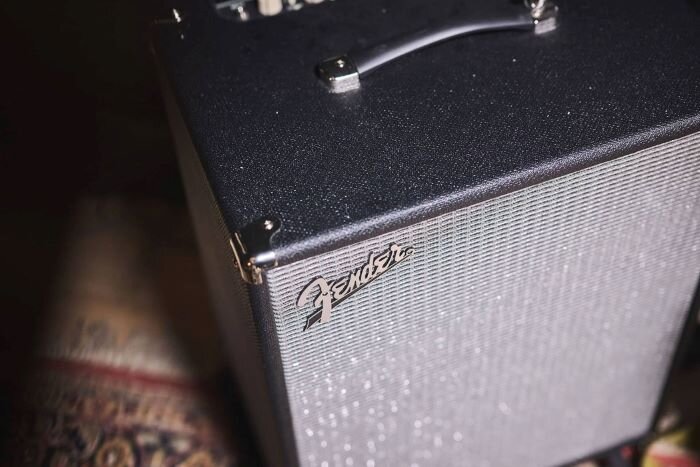 Fender Rumble 200 bass amp in rehearsal studio