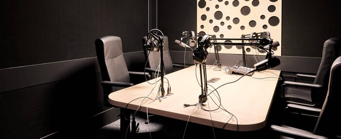 Fully equipped podcast studio at Plug The Jack