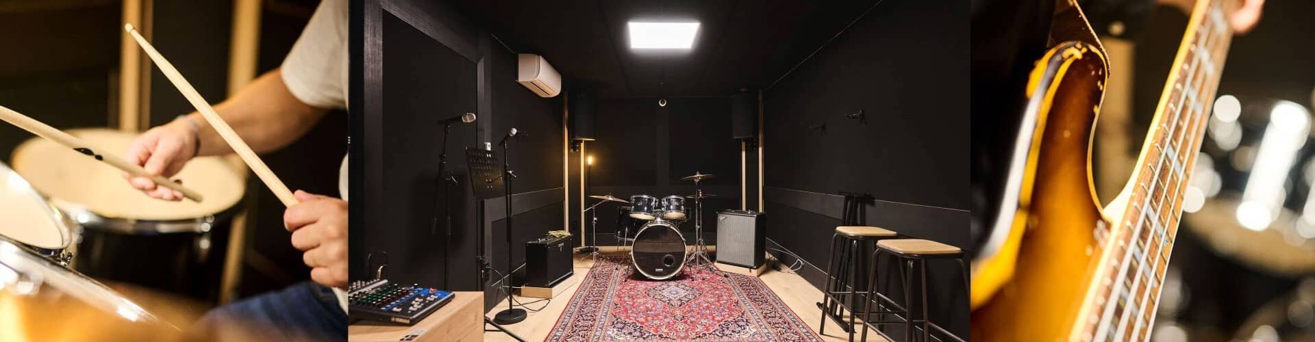 Drums, rehearsal space, bass